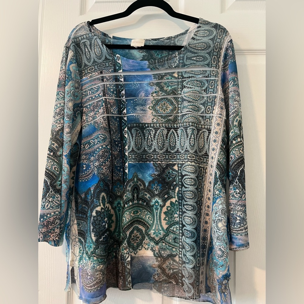 Chicos gorgeous multi blues stop Large